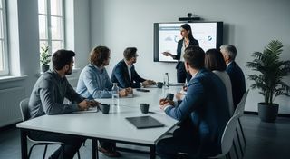 Work team receiving training in digitalization and new technological tools