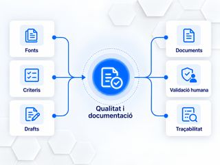Flux de qualitat documental amb fonts, criteris, esborranys i validació humana