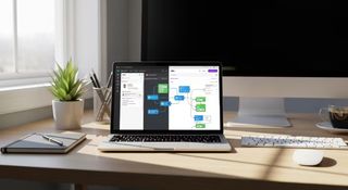 Desktop showing CRM integration with an automated n8n flow