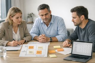 Equip revisant opcions per escollir un primer pilot d’IA